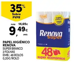 Continente Papel higiênico renova super branco promoção