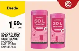 Continente sacos p/ lixo perfumados continente morango promoção