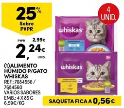 Continente Alimento Humido P/Gato Whiskas promoção