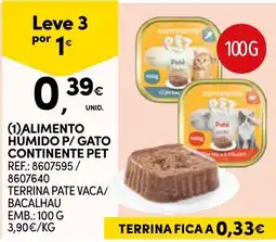 Continente Alimento Humido P/ Gato Continentepet promoção