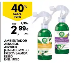Continente ambientador aerosol airwick jasmim e orvalho fresco/ lavanda e lirio promoção