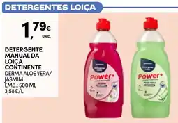 Continente Detergente manual da loiça derma aloe vera/jasmim promoção