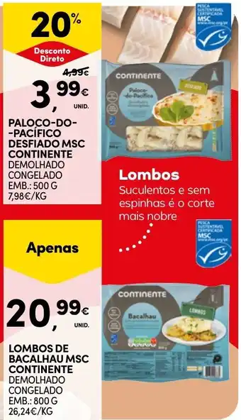 Continente paloco-do-pacifico desfiado msc continente promoção