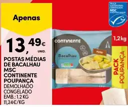 Continente Postas médias de bacalhau continente poupança promoção