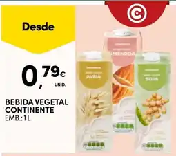 Continente Bebida vegetal continente promoção