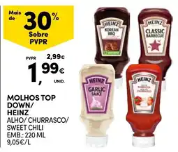 Continente molhos top down/ heinz alho/ churrasco/ sweet chili promoção