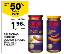 Continente Salsichas izidoro bockwurst/ aves promoção
