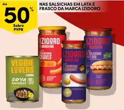 Continente salsichas em lata e frasco da marca izidoro promoção