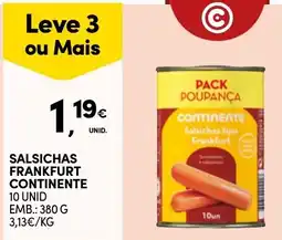 Continente Salsichas frankfurt continente promoção