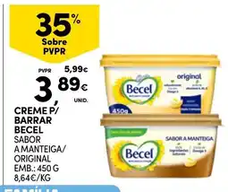 Continente Creme p/ barrar becel sabor a manteiga/ original promoção