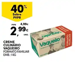 Continente Creme culinario vaqueiro promoção