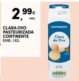 Continente clara ovo pasteurizada continente promoção