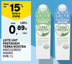Continente Leite uht pastagem terra nostra promoção