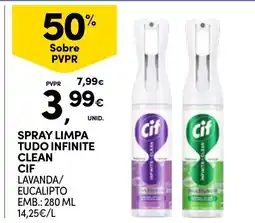 Continente Spray limpa tudo infinite clean cif lavanda/eucalipto promoção