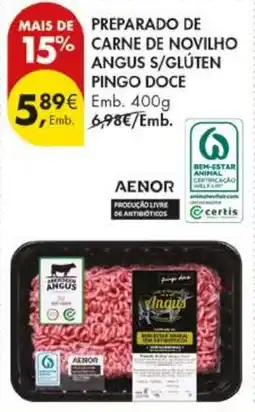 Pingo Doce Preparado de carne de novilho angus s/glúten pingo doce promoção
