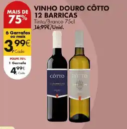 Pingo Doce Vinho douro côto 12 barricas promoção
