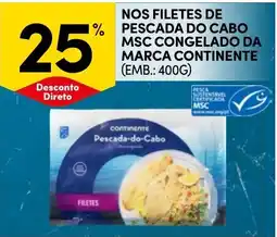 Continente Nos filetes de pescada do cabo msc congelado da marca continente promoção