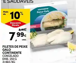 Continente filetes de peixe galo continente congelado promoção