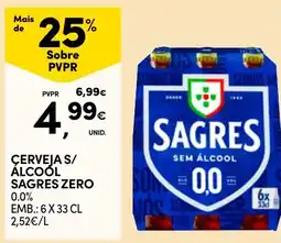 Continente Cerveja s/ álcool sagres zero promoção