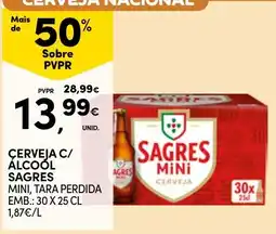 Continente Cerveja c/ alcoól sagres mini promoção