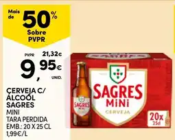Continente Cerveja c/ álcool sagres mini promoção