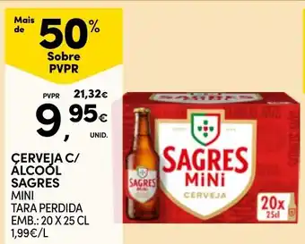 Cerveja c/ álcool sagres mini