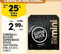 Continente Cerveja c/ álcool super bock stout promoção