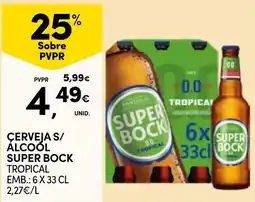 Continente Cerveja s/ álcool super bock tropical promoção