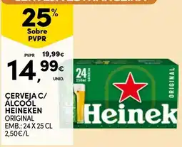 Continente Cerveja c/ álcool heineken original promoção
