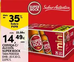 Continente Cerveja c/ álcool super bock mini promoção