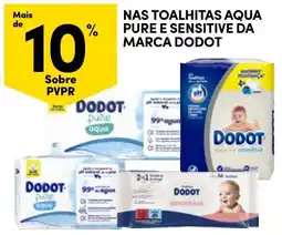 Continente toalhitas aqua pure e sensitive da marca dodot promoção