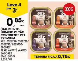 Continente Alimento húmido p/ cão continente pet premium promoção