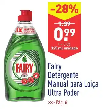 ALDI Fairy Detergente Manual para Loiça Ultra Poder promoção