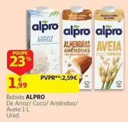 Auchan Bebida alpro de arroz/ coco/ amêndoa/ aveia promoção
