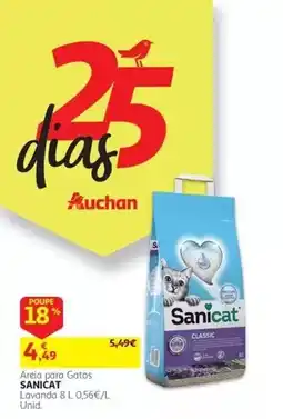 Auchan Areia para Gatos Sanicat promoção