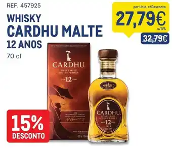 Whisky cardhu malte 12 anos