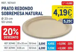 Makro prato redondo sobremesa natural promoção