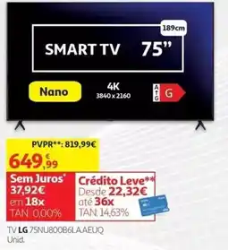 Auchan Tv lg 75nu800b6laaeuq promoção