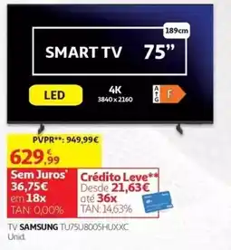 Auchan Tv samsung tu75u8005huxxc promoção