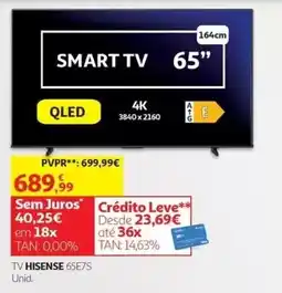 Auchan Tv hisense 65e7s promoção