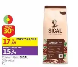 Auchan Café em Grão Sical promoção