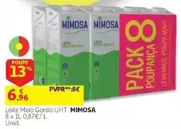 Auchan Leite Meio Gordo UHT Mimosa promoção