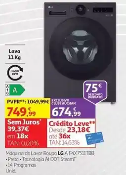 Auchan Máquina de lavar roupa lg a f4x7511tbb promoção