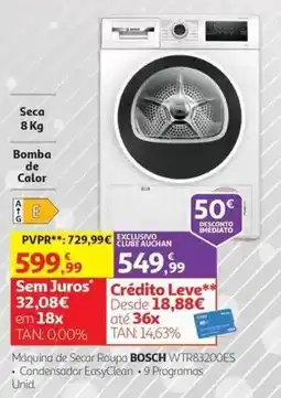 Auchan Máquina de Secar Roupa BOSCH WTR83200ES promoção