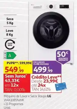Auchan Máquina de Lavar e Secar Roupa LG promoção