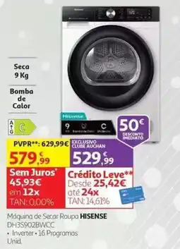 Auchan Máquina de Secar Roupa hisense promoção
