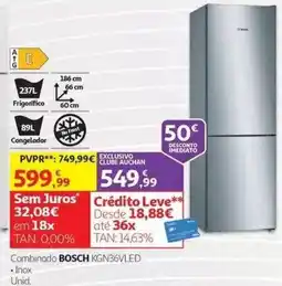 Auchan Combinado Bosch KGN36VLED promoção