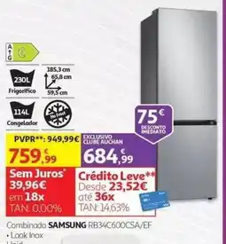 Auchan Combinado samsung rb34c600csa/ef promoção