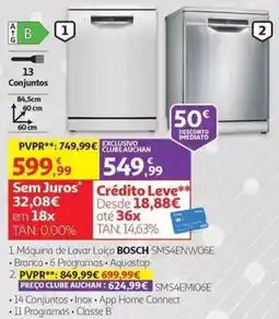 Auchan Máquina de lavar loiça bosch promoção