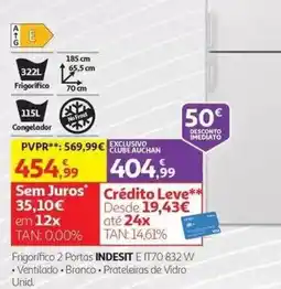Auchan Frigorífico 2 Portas Indesit E IT70 832 W promoção